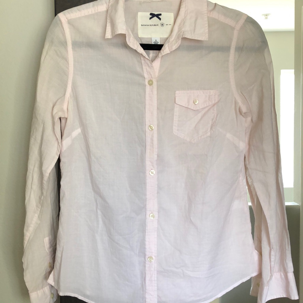 Pink Gingham Button Down Top